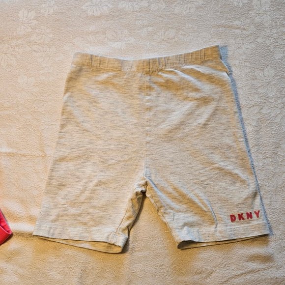 DKNY Girls Sz 5\6 Pink Grey Legging Shorts 2 Pair Cotton Spandex - Picture 4 of 6